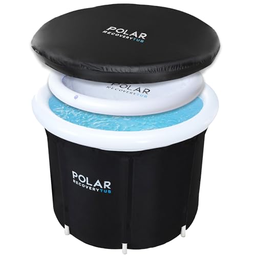 Polar Recovery Tub / Portable Ice Bath for Cold Water Therapy Training / An Ice BathTub for Athletes - Adult Spa for Ice Baths and Soaking - Outdoor Cold Plunge Tub (Black)